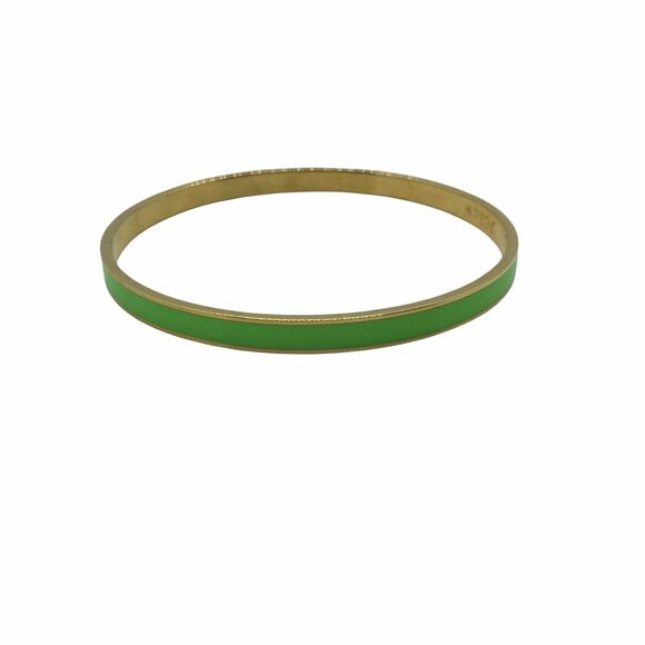 J. Crew Womens Cream Blue Green Enamel Gold Tone Bangle Bracelet Set Of 3 - Picture 4 of 15